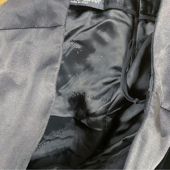 Dolce & Gabbana black velvet A Line Bubble Hem Mini Skirt Size Small/Medium - Picture 12 of 15